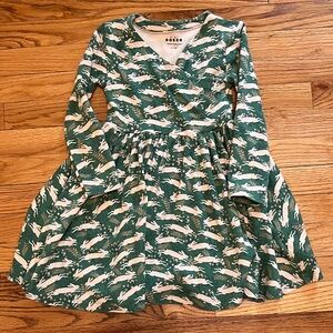 Mini Boden Green Bunny Pattern Dress